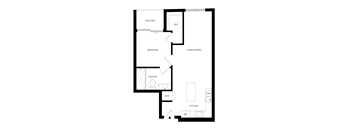 A black and white image of a floor plan for a house.