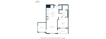 A6 860 SQ. FT floor plan.