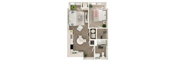 a floor plan of a 1 bedroom apartment at the avenues of north decatur