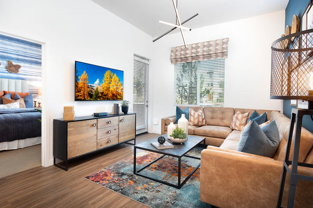 Model Living Room  at Rivue, Chula Vista, CA