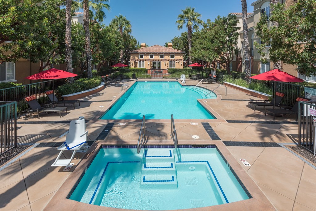 Outdoor pool and spa