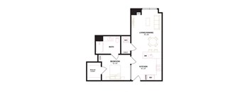 a floor plan of a unit with an open floor plan