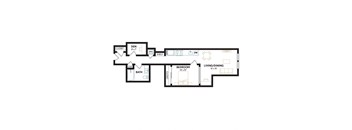 a floor plan of a home with a bedroom and a living room