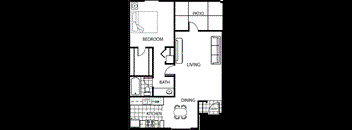 1x1 Floorplan at Villatree Apartments, Arizona, 85281