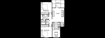 2x1 Floorplan at Villatree Apartments, Tempe, AZ, 85281