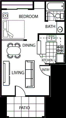 Studio Floorplan at Villatree Apartments, Arizona