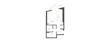 A diagram of a house layout with labeled rooms such as kitchen and living area.