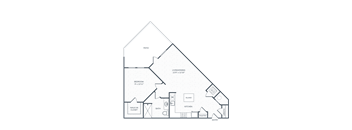 floor plan of the 1700 sq ft floor plan for a 1 bedroom apartment