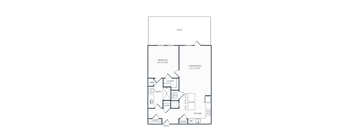 a floor plan of a unit with a bedroom and a bathroom