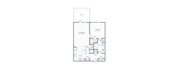 a floor plan of a unit with a bedroom and a bathroom