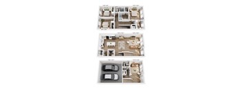 A set of four images showing different floor plans of a house.