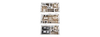 A set of four images showing different floor plans of a house.