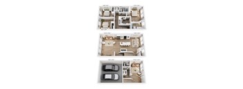 A set of four images showing different floor plans of a house.