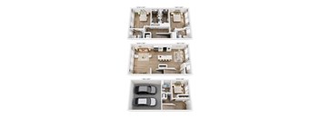 A set of four images showing different floor plans of a house.