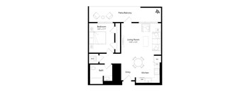 A black and white image of a floor plan for a home.