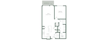 a floor plan of a living room and a kitchen