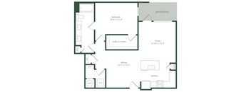 a floor plan of a house with a bedroom and a living room
