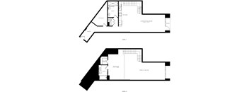 the floor plan of the upper and lower floors of a house