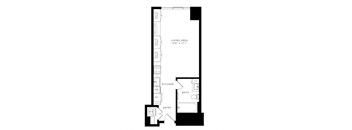 the floor plan of the studio apartment