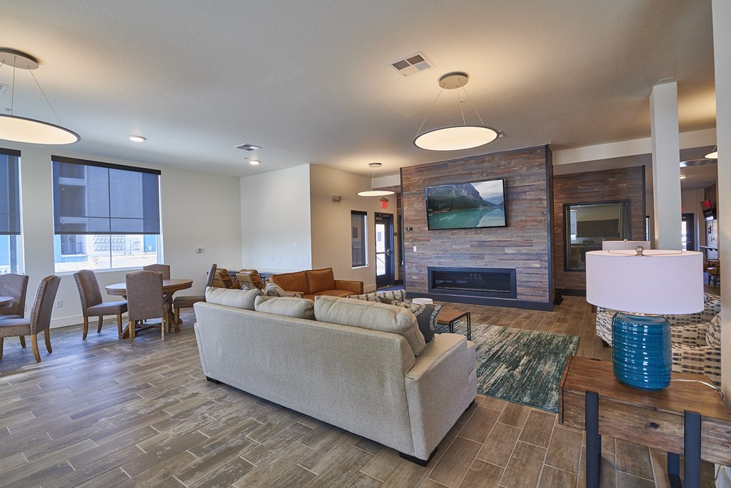 Clubhouse with TV and fireplace  at Alpine Vista, Colorado