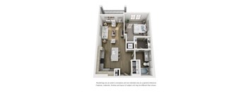 A white room with a bed, a desk, a chair, a couch, a microwave, a fridge, and a toilet.