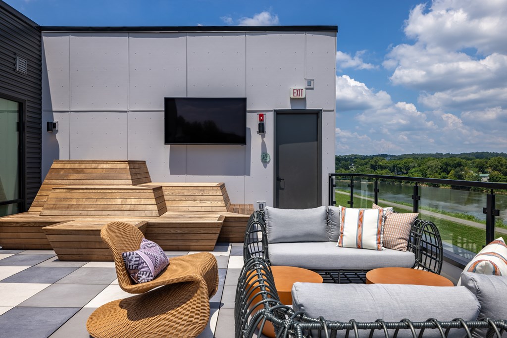 Outdoor Rooftop Deck with seating
