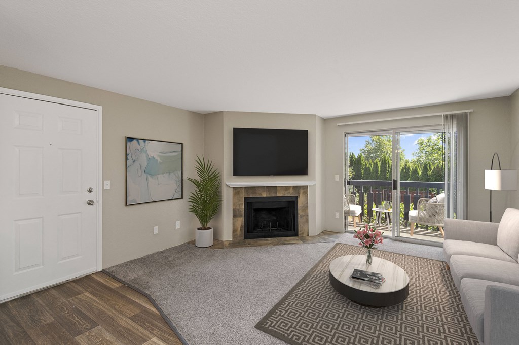 Living Room With Fireplace