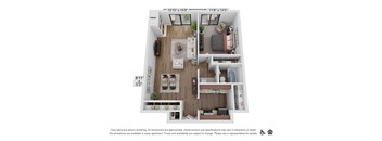 bedroom floor plan | village on the lakes apartments at Alvista Nine Mile, Asheville