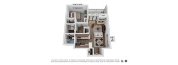 bedroom floor plan at Alvista Nine Mile, Asheville North Carolina