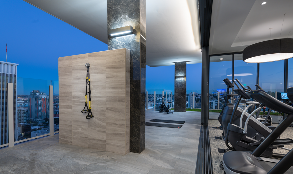 Gym at Stanza Little Italy, San Diego, California