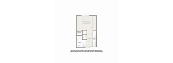 A floor plan of a room with a living/sleeping area, walk-in closet, bath, kitchen, and entry.