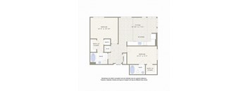 A floor plan of a house with a living room, kitchen, two bedrooms, a bathroom, a walk-in closet, and a mech.