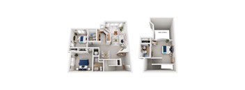 A diagram of a house layout with two sections labeled "Open to Below".