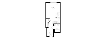 A floor plan of a house with a Live/Play area, Bath, Entry and WC.