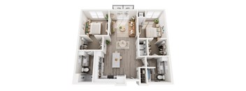 a 3 bedroom floor plan with a bathroom and a living room