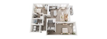 a 3 bedroom floor plan with a bathroom and a living room