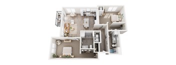 a 3 bedroom floor plan with a bathroom and a living room