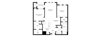 A black and white image of a house floor plan.