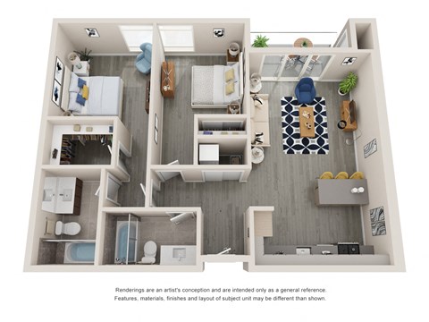 a 1 bedroom floorplan is shown with a bathroom and a living room