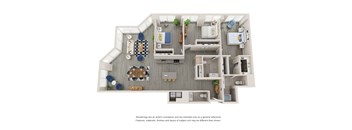 the outlook floor plan  1 bedroom  1199 square feet