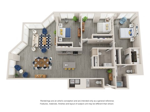 the outlook floor plan  1 bedroom  1199 square feet