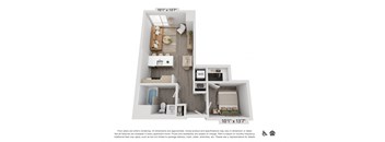 Studio 1 bath floor plan