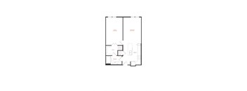 A floor plan of a house with a living room, dining room, kitchen, and bathrooms.