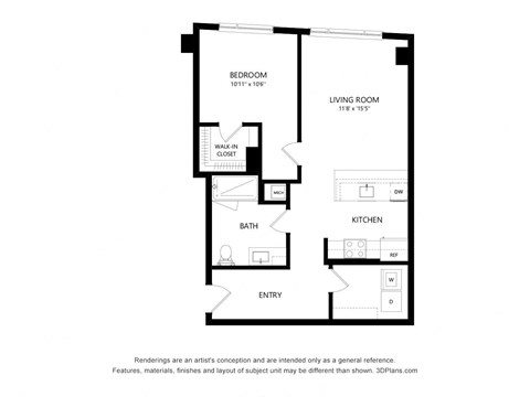 B01 Type A one bedroom one bathroom