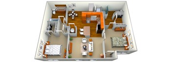 Blue Floor Plan at Westmount at Ashwood, Atlanta, Georgia