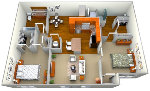 Blue Floor Plan at Westmount at Ashwood, Atlanta, Georgia