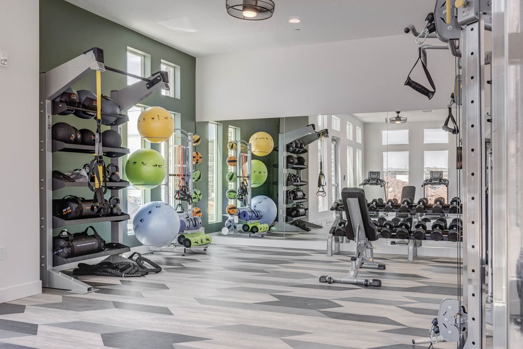 Fitness Center With Yoga/Stretch Area at Aspire Apartment Homes, Utah, 84780