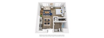 A floor plan at Aston at Gateway, California, 91731