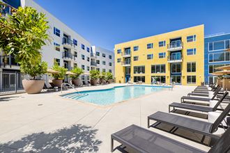 our apartments showcase an unique swimming pool at Aston at Gateway, El Monte, 91731