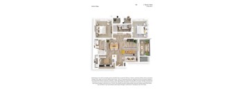A floor plan of a 2 Bed/2 Bath apartment in Adobe Ridge.